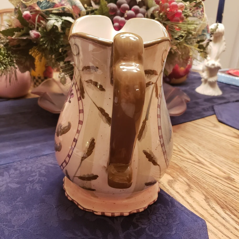 222 Fitth lbiza Flowers Pottery Large Pitcher - Picture 3 of 14